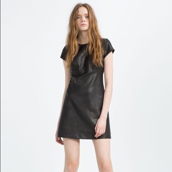 Nwt Zara Faux Leather Mini Dress 